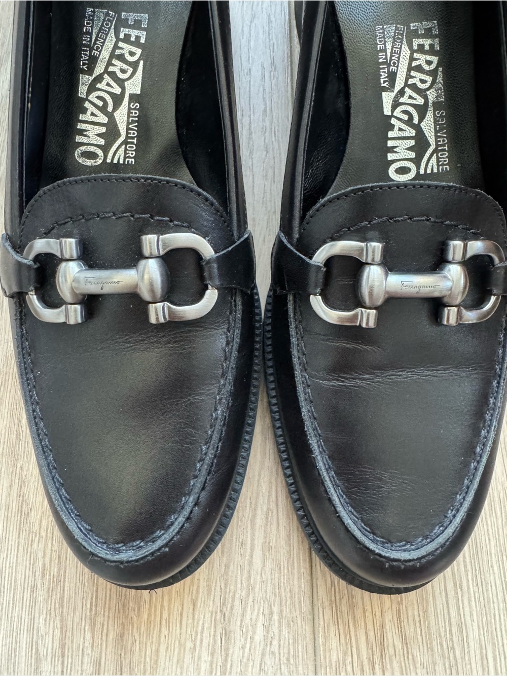 Salvatore Ferragamo Black Leather Gancini Bit Loafers - Picture 3 of 8